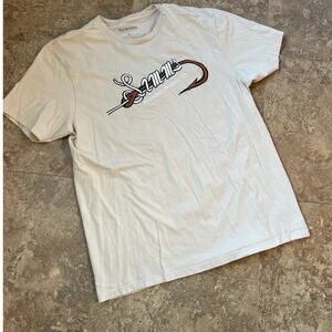 Simms Fishing Products Crewneck Short Sleeve Tan T-Shirt, Men's size L